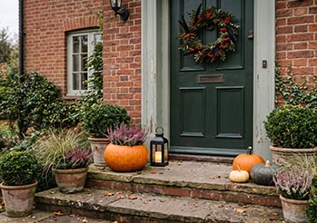 Dekoracje halloweenowe na drzwi wejściowe - 10 pomysłów (DIY)