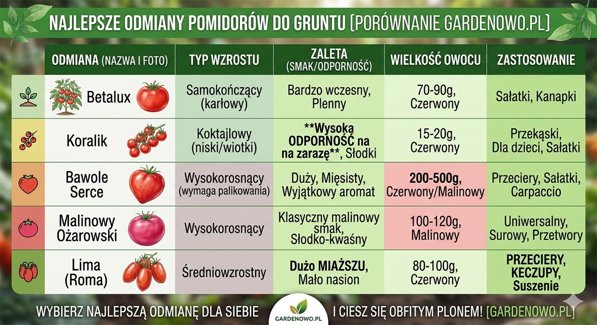 Ranking odmian pomidorów do gruntu Które wybrać w 2026 roku Ranking odmian pomidorów do gruntu Które wybrać w 2026 roku