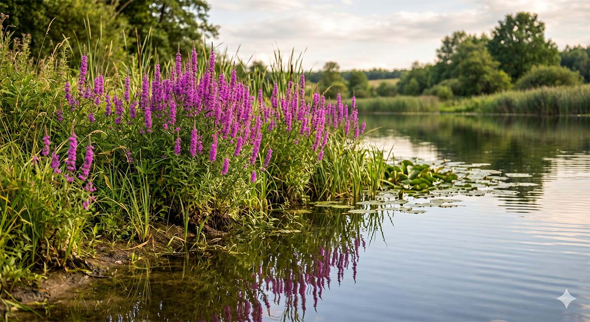 Krwawnica w naturalnym środowisku, nad rzeką