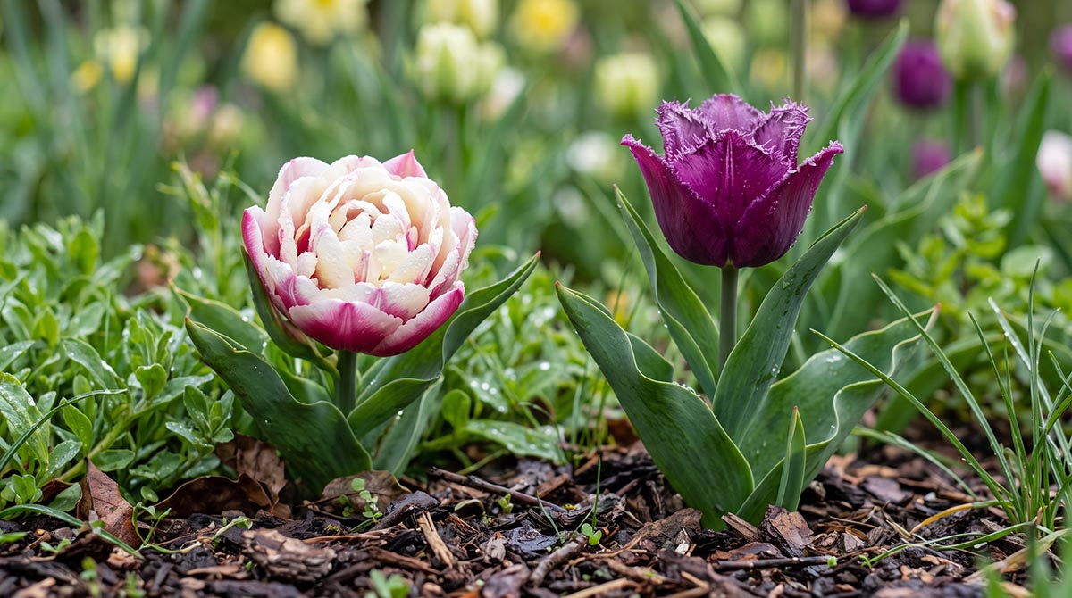 Nietypowe i rzadkie odmiany tulipanów w ogrodzie - rarytasy na wiosenne rabaty Nietypowe odmiany tulipanów kwitnące na wiosennej rabacie ogrodowej
